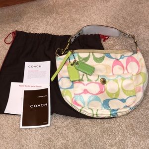 Coach vintage pastel Hampton hobo bag gently used
